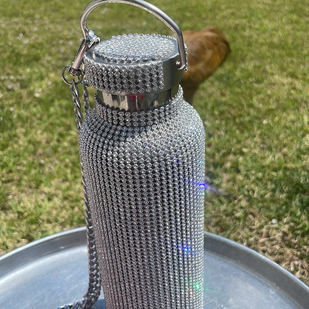 ✨Silver Rhinestone travel Bottle with Chain